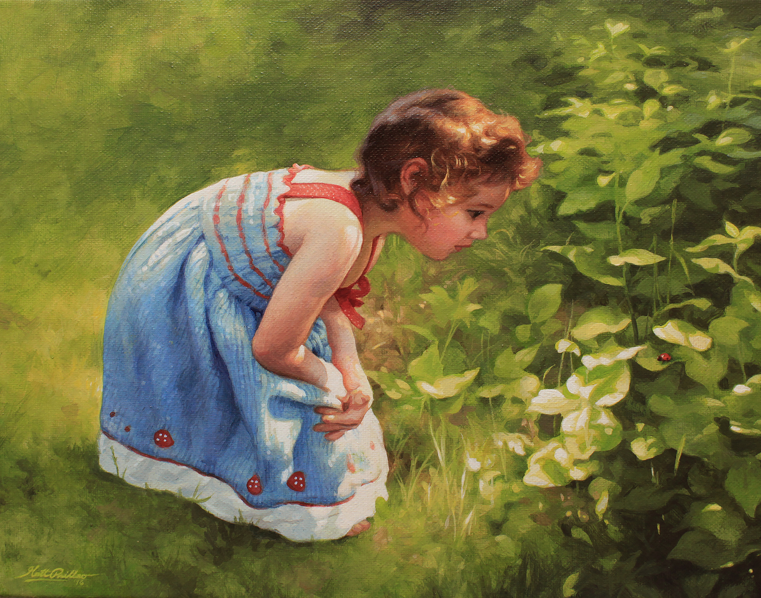 Beautiful kid in garden 